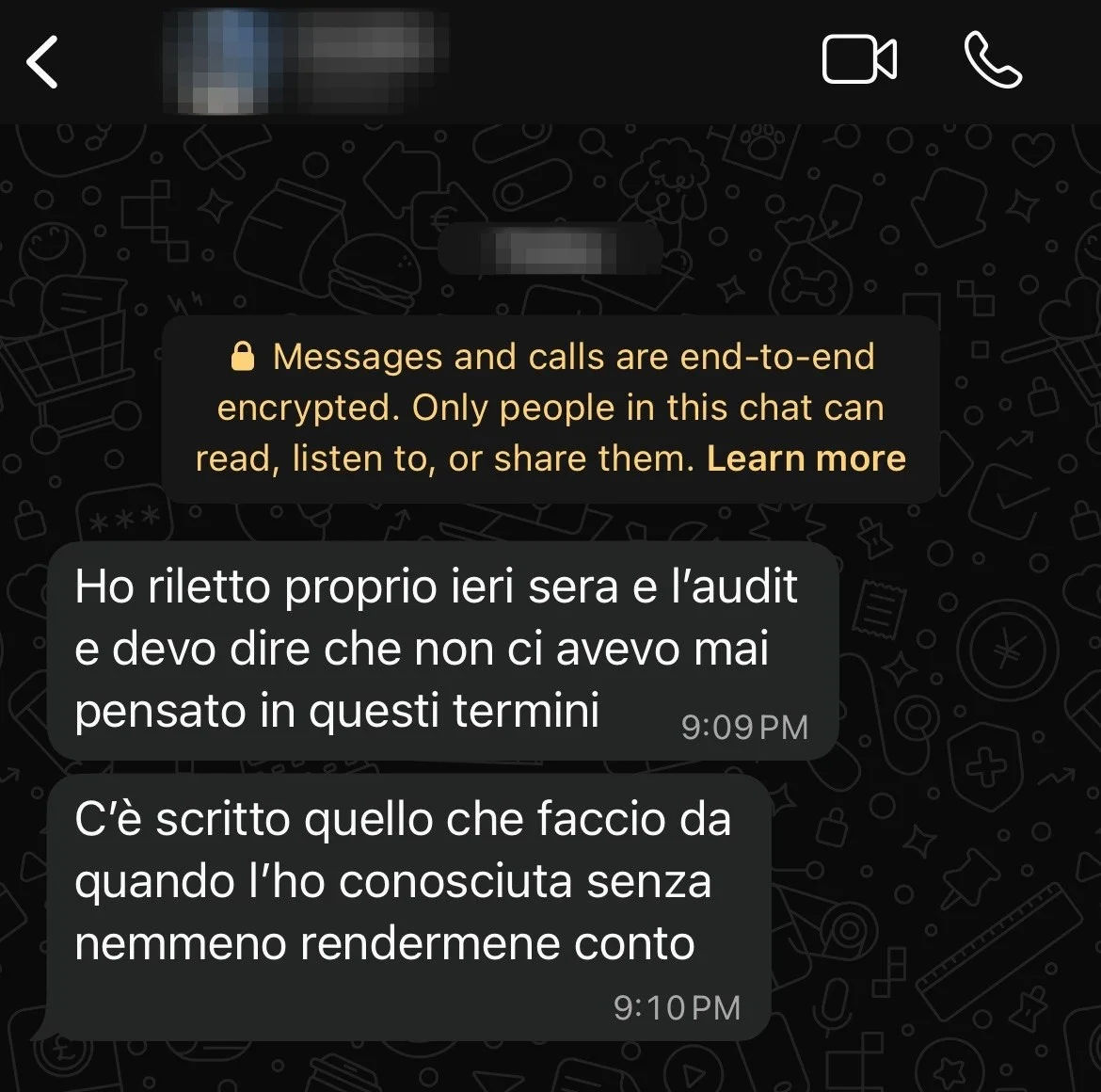Messaggio WhatsApp ricevuto da un cliente UAV dopo l'audit · dossier UAV-D/0041